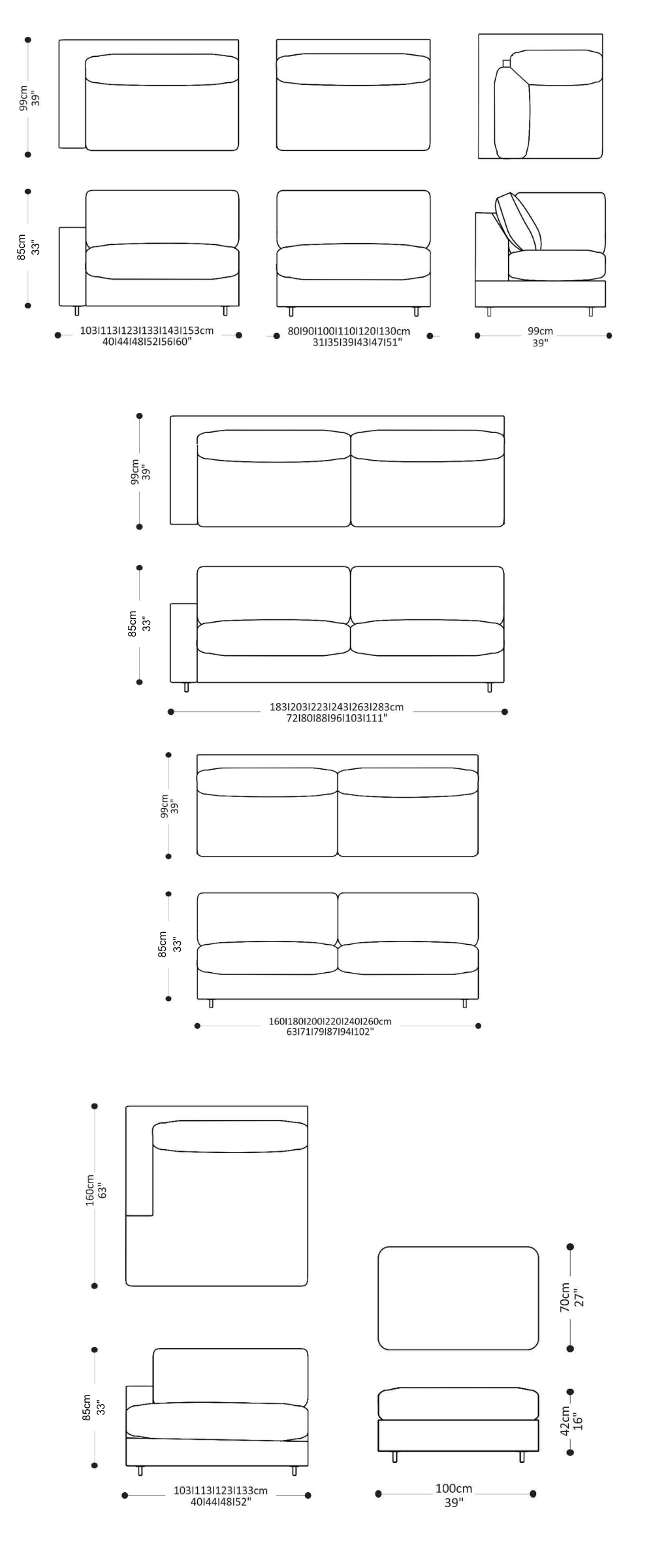 Image of the complete dimensions of the product